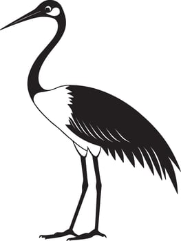 Crane bird icon black illustration vector
