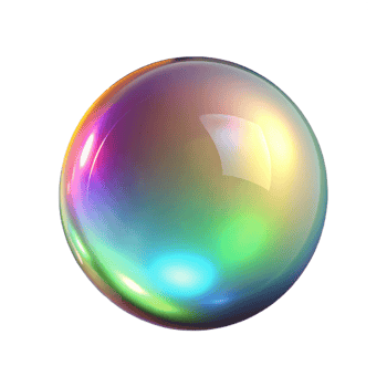 Iridescent Sphere Abstract Colorful Orb, Gradient Hues, Shiny Surface, 3D Render, Digital Art png