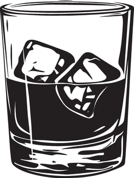Whiskey simple silhouette black illustration vector