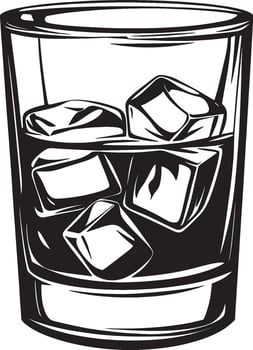 Simple black outline of a whiskey bottle, illustration. vector