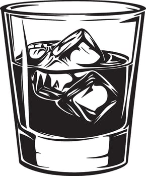 Black illustration of whiskey in simple silhouette style. vector