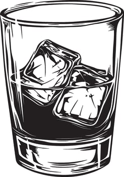 Whiskey outline black illustration vector