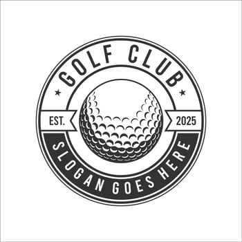 Circle Golf Clubs Logo Template. Golf ball logo vector