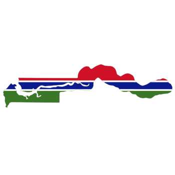 Gambia flag on the map png