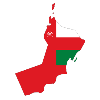 Oman flag on the map png
