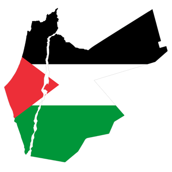 Palestine flag on the map png