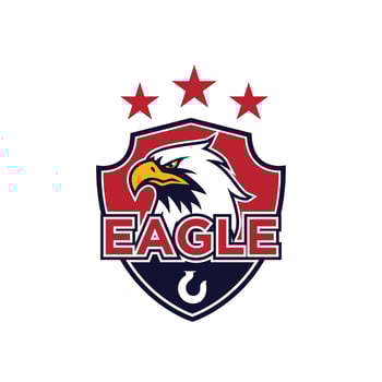 eagle head inside a shield vector