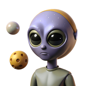 3D Render of an Alien with Two Balls png