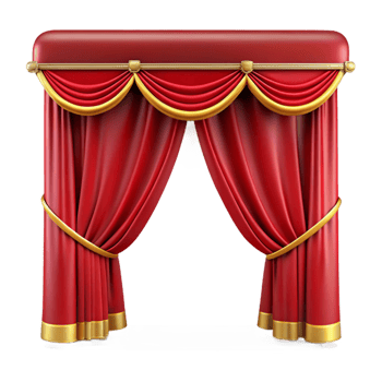 Grand Red Stage Curtains with Gold Accents A Dramatic Entrance png
