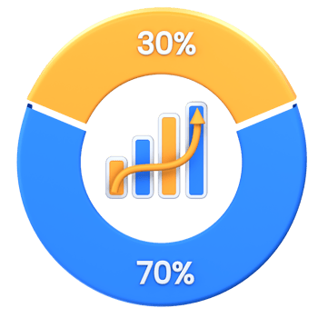3d illustration pie chart statistics png