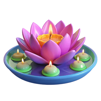 Serene Lotus Candle Arrangement A Relaxing Spa Like Ambiance png