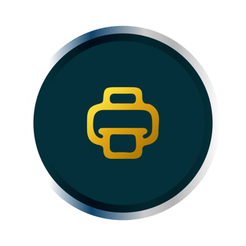 A printer icon on a black background png