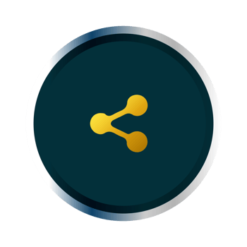 A blue and gold icon with a circle png
