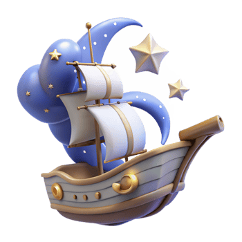 Starry Night Sailboat A Whimsical 3D Render png
