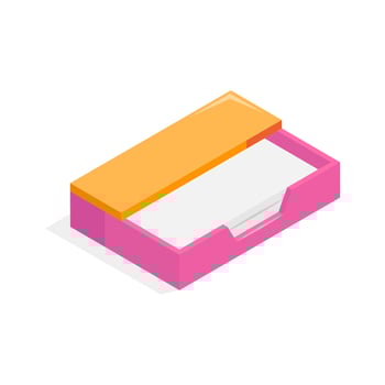 A vibrant isometric icon of a card holder, suitable for business cards or notes vector