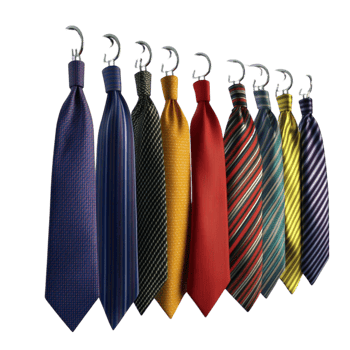 Row of Ties Hanging on Hanger png