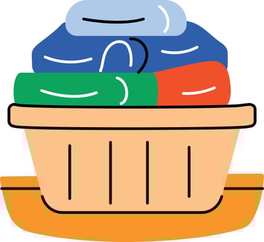Clothes basket icon in flat style vector
