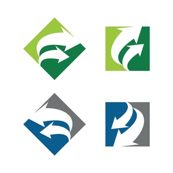Square and Diamond Shape with Negative Space Arrow Logo Template. EPS 10. vector