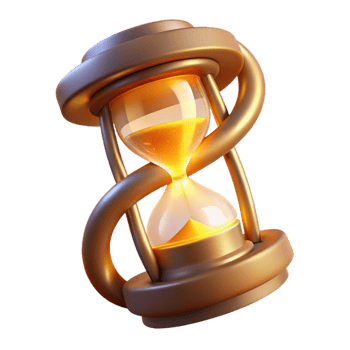 Glowing Hourglass A Symbol of Time and Eternity png