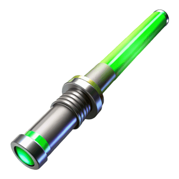 Futuristic Energy Weapon Green Luminescent Core, Metallic Housing png
