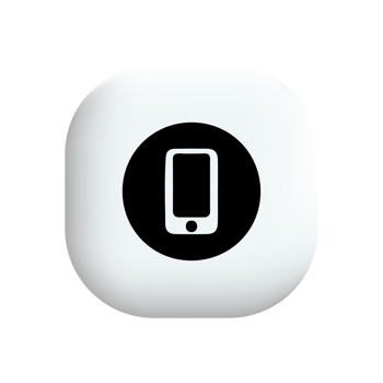 A white square button with a phone icon on it png