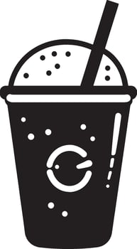 Black illustration of a smoothie drink icon. vector