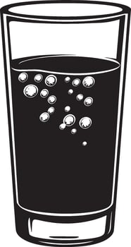A glass of Water icon black illustration vector