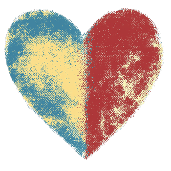 Distressed Vintage Heart Retro Style Design red love blue card cool png