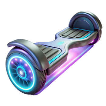 dramatic rustic Futuristic Self Balancing Scooter with LED Lights professional png