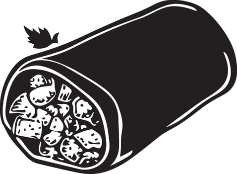 Burrito icon black illustration vector