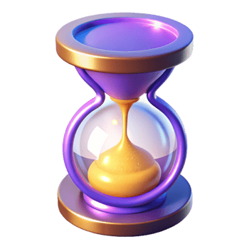 3D Render of a Colorful Hourglass Time, Measurement, and Flow png