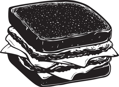 Sandwich simple silhouette black illustration vector
