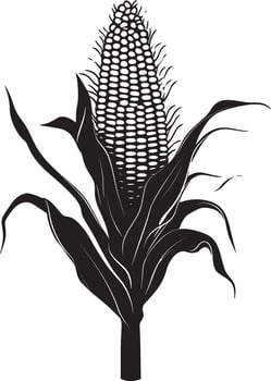 Corn vegetable simple silhouette black illustration vector