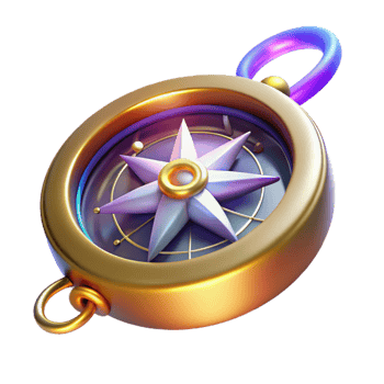 Golden Compass A 3D Render of a Celestial Navigation Tool png