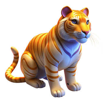 Adorable 3D Render of a Sitting Tiger Cub png