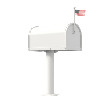 White Mailbox With American Flag Displayed png
