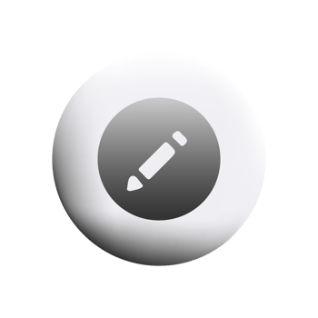 A white and black button with a pencil icon png