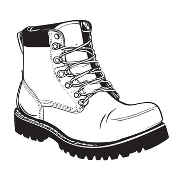 Boots outline black illustration vector