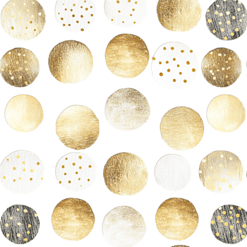 Elegant Gold and White Circle Pattern Design art dots foil black shiny png