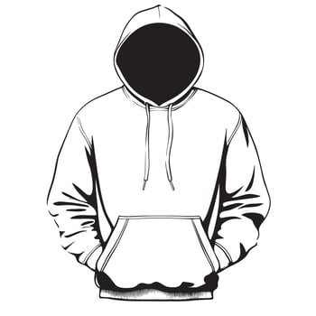 Hoodie simple silhouette black illustration vector