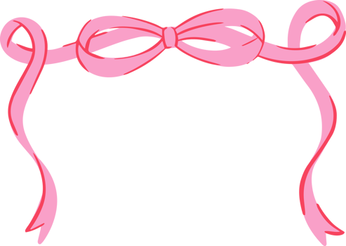 Bow frame with pink ribbons. Vintage hand drawn border for cute invitation card. Coquette drawing for Valentine and birthday decoration or elegant menu. Lovely girly illustration. png