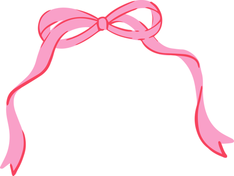 Bow frame with pink ribbons. Hand drawn border for cute invitation card. Coquette drawing for Valentine and birthday decoration or elegant menu. Lovely girly illustration png