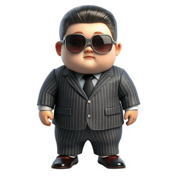 A cartoon character wearing a suit and sunglasses png