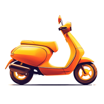 A vibrant orange scooter design illustration png