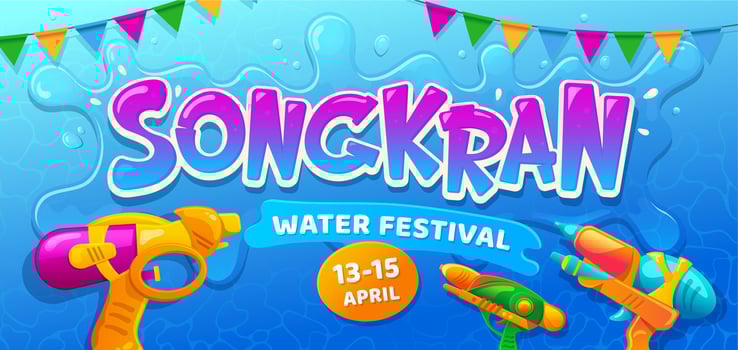 Songkran Festival, Thailand holiday, Thai New Year vector