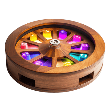 Classic Wooden Roulette Wheel on transparent background. png