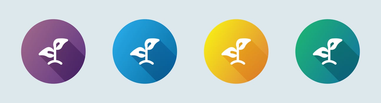 Four different colored surfboards with a fish on them vector