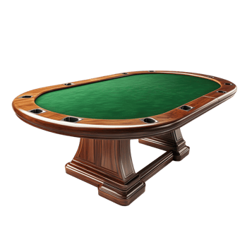 Elegant Wooden Poker Table on transparent background. png