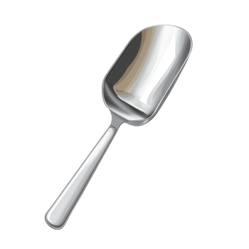 Empty Metal Scoop on Background on transparent background. png