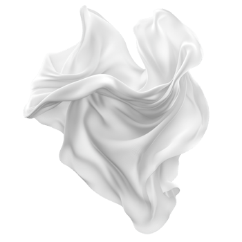 Flowing White Fabric Texture on transparent background. png